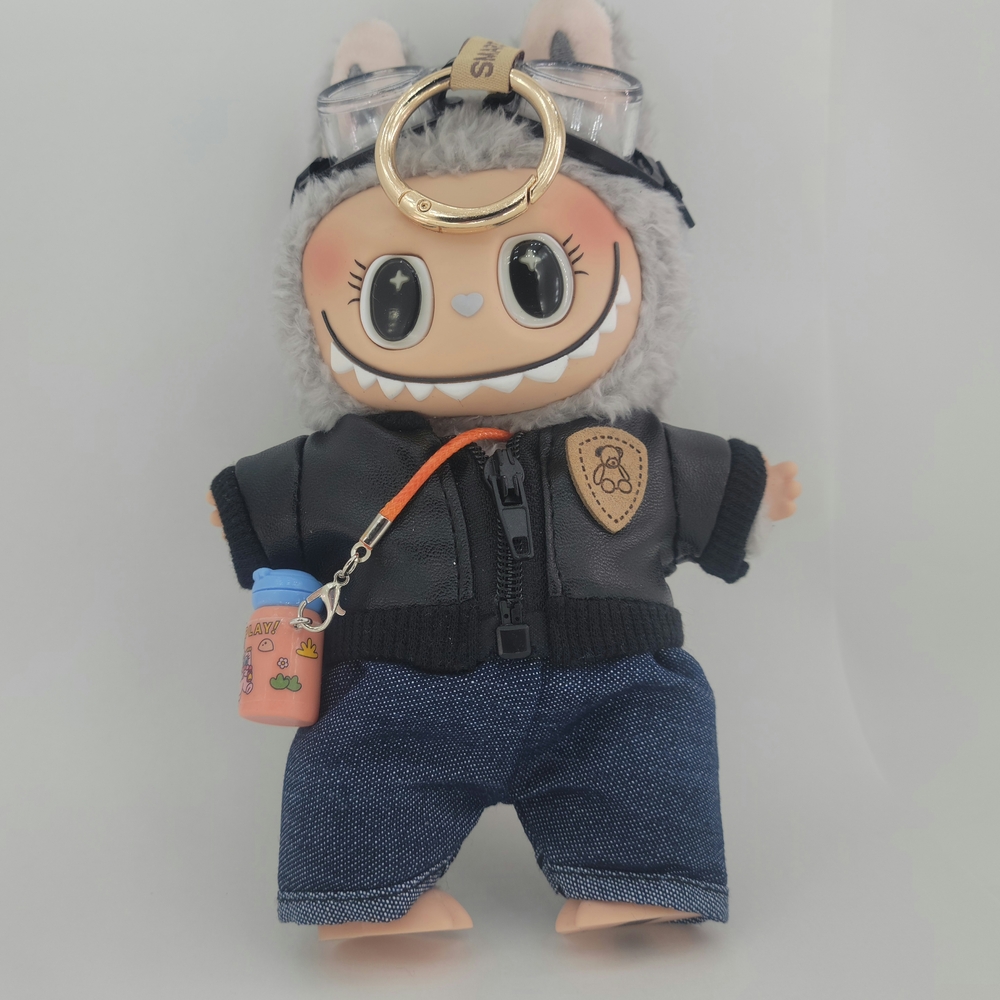 Labubu Doll Adorable Gray and Black Doll